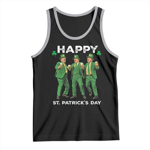 Funny St Patrick's Day Trump Tank Top Dancing Saint Patrick TS02 Black Athletic Heather Print Your Wear