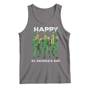 Funny St Patrick's Day Trump Tank Top Dancing Saint Patrick TS02 Deep Heather Print Your Wear