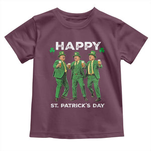Funny St Patrick's Day Trump Toddler T Shirt Dancing Saint Patrick TS02 Maroon Print Your Wear