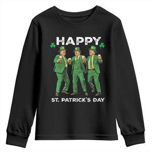 Funny St Patrick's Day Trump Youth Sweatshirt Dancing Saint Patrick TS02 Black Print Your Wear