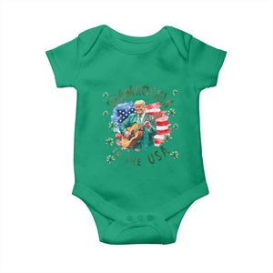 Funny St Patrick's Day Trump Baby Onesie Shamrockin in The USA Funny TS02 Irish Green Print Your Wear