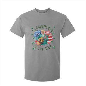 Funny St Patrick's Day Trump T Shirt For Kid Shamrockin in The USA Funny TS02 Sport Gray Print Your Wear