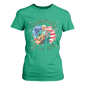 Funny St Patrick's Day Trump T Shirt For Women Shamrockin in The USA Funny TS02 Irish Green Print Your Wear
