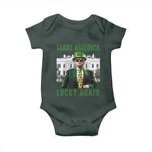Funny St Patrick's Day Trump Baby Onesie Make America Lucky Again Shamrock TS02 Print Your Wear