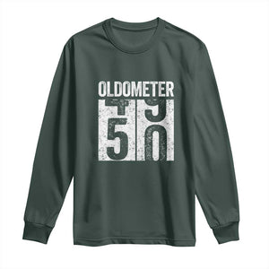 Oldometer 50 Birthday Long Sleeve Shirt Funny Vintage Aged to Perfection TS02 Dark Forest Green Print Your Wear