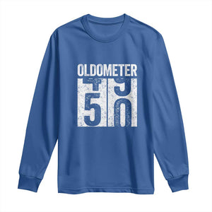 Oldometer 50 Birthday Long Sleeve Shirt Funny Vintage Aged to Perfection TS02 Royal Blue Print Your Wear