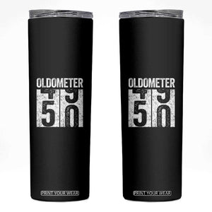 Oldometer 50 Birthday Skinny Tumbler Funny Vintage Aged to Perfection TS02 Black Print Your Wear