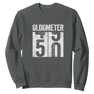 Oldometer 50 Birthday Sweatshirt Funny Vintage Aged to Perfection TS02 Dark Heather Print Your Wear