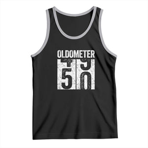 Oldometer 50 Birthday Tank Top Funny Vintage Aged to Perfection TS02 Black Athletic Heather Print Your Wear