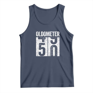 Oldometer 50 Birthday Tank Top Funny Vintage Aged to Perfection TS02 Navy Print Your Wear