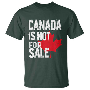 Canada Is Not For Sale T Shirt Distressed Vintage Canadian Maple Leaf TS02 Dark Forest Green Print Your Wear