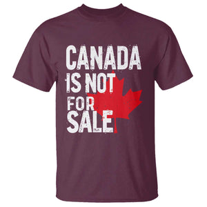 Canada Is Not For Sale T Shirt Distressed Vintage Canadian Maple Leaf TS02 Maroon Print Your Wear