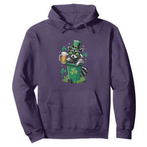 Funny St.Patrick's Day Raccoon Hoodie Patrick Drinking Irish TS02 Purple Print Your Wear