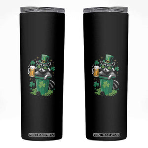 Funny St.Patrick's Day Raccoon Skinny Tumbler Patrick Drinking Irish TS02 Black Print Your Wear