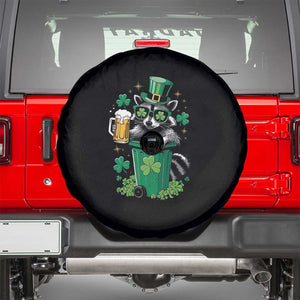 Funny St.Patrick's Day Raccoon Spare Tire Cover Patrick Drinking Irish TS02 Black Print Your Wear