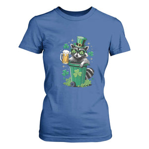 Funny St.Patrick's Day Raccoon T Shirt For Women Patrick Drinking Irish TS02 Royal Blue Print Your Wear