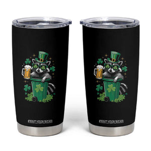 Funny St.Patrick's Day Raccoon Tumbler Cup Patrick Drinking Irish TS02 Black Print Your Wear
