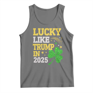 Lucky Like Trump in 2025 Tank Top Funny St Patrick's Day Shamrock TS02 Black Heather Print Your Wear