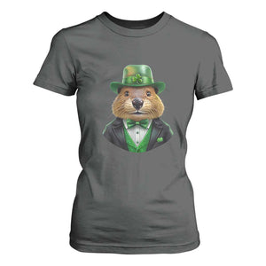 Funny Groundhog Leprechaun T Shirt For Women Woodchuck Happy St Patrick's Day TS02 Dark Heather Print Your Wear