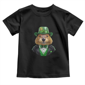 Funny Groundhog Leprechaun Toddler T Shirt Woodchuck Happy St Patrick's Day TS02 Black Print Your Wear