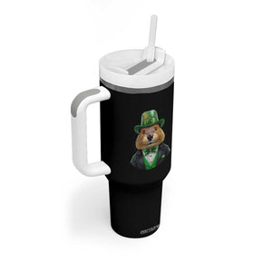 Funny Groundhog Leprechaun Tumbler With Handle Woodchuck Happy St Patrick's Day TS02 Print Your Wear