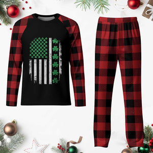American Shamrock Flag Plaid Pajama Set Lucky St Patricks Day TS02 Buffalo Plaid Print Your Wear