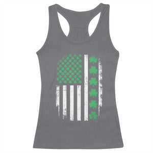 American Shamrock Flag Racerback Tank Top Lucky St Patricks Day TS02 Charcoal Print Your Wear
