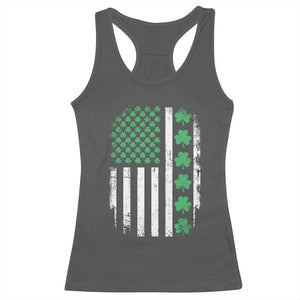 American Shamrock Flag Racerback Tank Top Lucky St Patricks Day TS02 Dark Heather Print Your Wear