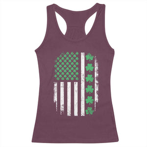American Shamrock Flag Racerback Tank Top Lucky St Patricks Day TS02 Maroon Print Your Wear