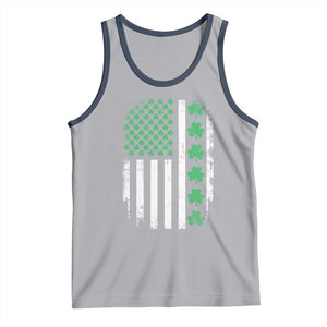 American Shamrock Flag Tank Top Lucky St Patricks Day TS02 Athletic Heather Navy Print Your Wear