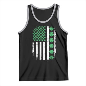 American Shamrock Flag Tank Top Lucky St Patricks Day TS02 Black Athletic Heather Print Your Wear