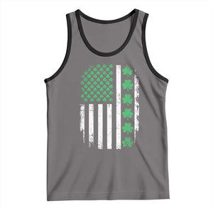 American Shamrock Flag Tank Top Lucky St Patricks Day TS02 Deep Heather Black Print Your Wear