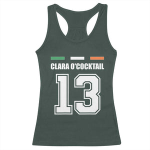 Funny Clara O'cocktail 13 Racerback Tank Top Irish Name Ireland Party St. Patricks Day Drinking Pub TS02 Dark Forest Green Print Your Wear