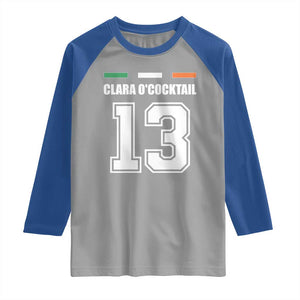 Funny Clara O'cocktail 13 Raglan Shirt Irish Name Ireland Party St. Patricks Day Drinking Pub TS02 Sport Gray Royal Print Your Wear