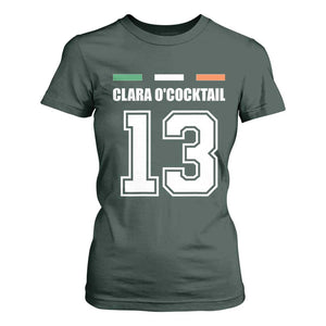 Funny Clara O'cocktail 13 T Shirt For Women Irish Name Ireland Party St. Patricks Day Drinking Pub TS02 Dark Forest Green Print Your Wear