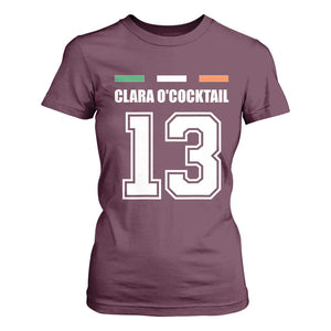Funny Clara O'cocktail 13 T Shirt For Women Irish Name Ireland Party St. Patricks Day Drinking Pub TS02 Maroon Print Your Wear