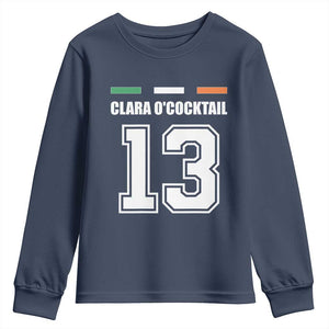 Funny Clara O'cocktail 13 Youth Sweatshirt Irish Name Ireland Party St. Patricks Day Drinking Pub TS02 Navy Print Your Wear