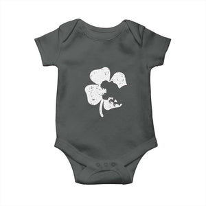 St Patricks Day Dinosaur Rex Baby Onesie Dino in Lucky Shamrock TS02 Dark Heather Print Your Wear