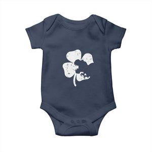 St Patricks Day Dinosaur Rex Baby Onesie Dino in Lucky Shamrock TS02 Navy Print Your Wear
