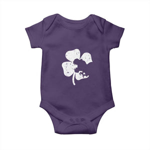 St Patricks Day Dinosaur Rex Baby Onesie Dino in Lucky Shamrock TS02 Purple Print Your Wear