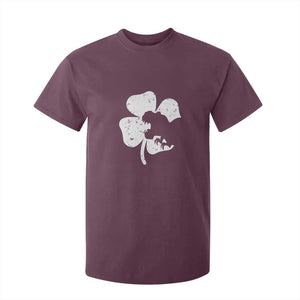 St Patricks Day Dinosaur Rex T Shirt For Kid Dino in Lucky Shamrock TS02 Maroon Print Your Wear