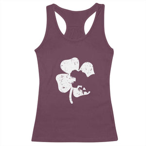 St Patricks Day Dinosaur Rex Racerback Tank Top Dino in Lucky Shamrock TS02 Maroon Print Your Wear