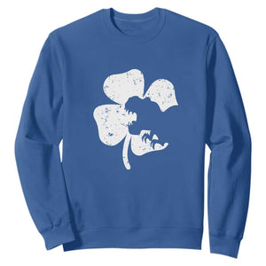 St Patricks Day Dinosaur Rex Sweatshirt Dino in Lucky Shamrock TS02 Royal Blue Print Your Wear