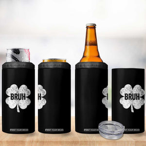 Funny St Patricks Day Bruh 4 in 1 Can Cooler Tumbler Lucky Shamrock Vintage TS02 Print Your Wear