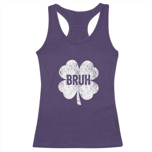Funny St Patricks Day Bruh Racerback Tank Top Lucky Shamrock Vintage TS02 Purple Print Your Wear