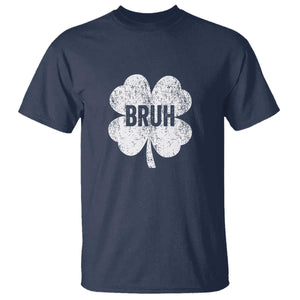 Funny St Patricks Day Bruh T Shirt Lucky Shamrock Vintage TS02 Navy Print Your Wear