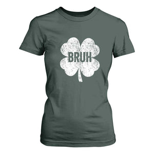 Funny St Patricks Day Bruh T Shirt For Women Lucky Shamrock Vintage TS02 Dark Forest Green Print Your Wear