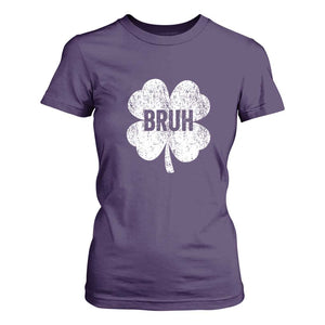 Funny St Patricks Day Bruh T Shirt For Women Lucky Shamrock Vintage TS02 Purple Print Your Wear