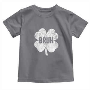 Funny St Patricks Day Bruh Toddler T Shirt Lucky Shamrock Vintage TS02 Charcoal Print Your Wear