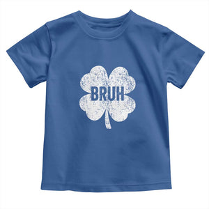 Funny St Patricks Day Bruh Toddler T Shirt Lucky Shamrock Vintage TS02 Royal Blue Print Your Wear